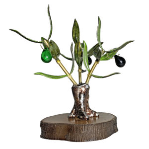 Olivo pequeño 3 Ramas en base de madera