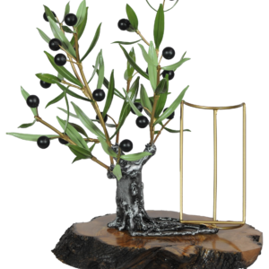 Olivo Expositor grande con Base de Madera de Olivo
