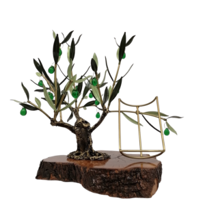 Olivo Expositor grande con Base de Madera de Olivo