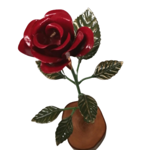 Rosa con base de madera
