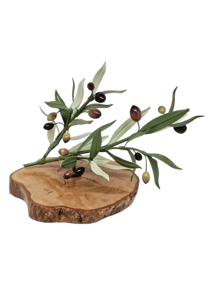 Rama de Olivo Artesanal sobre Madera