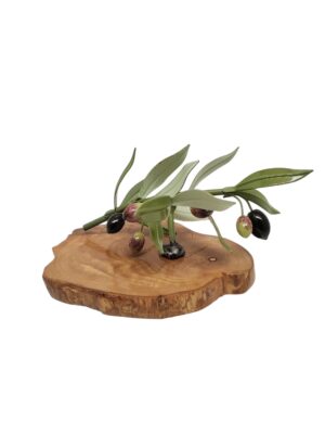RAMA DE OLIVO PEQUEÑA ARTESANAL SOBRE MADERA