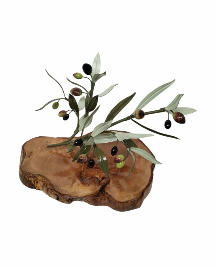 Rama de Olivo Artesanal sobre Madera - Imagen 4