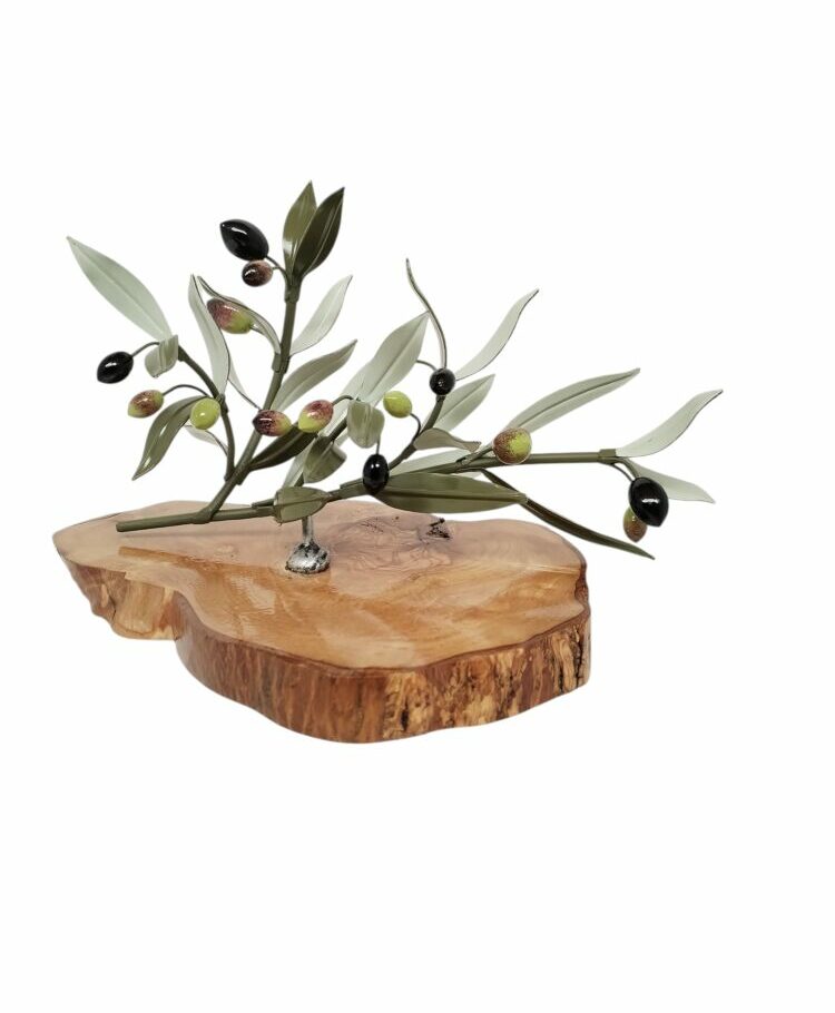 Rama de Olivo Artesanal sobre Madera - Imagen 2