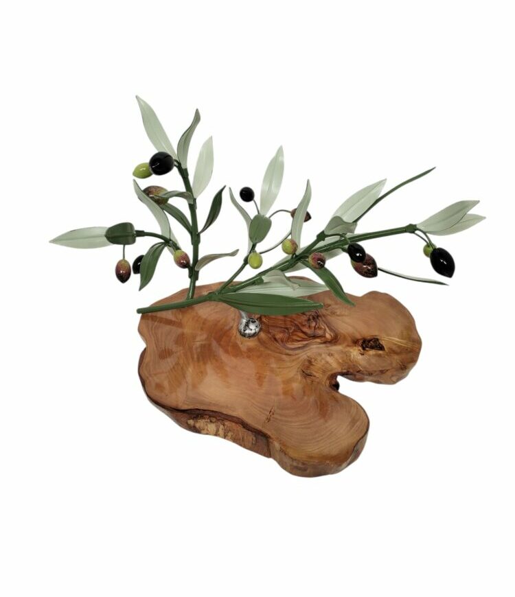 Rama de Olivo Artesanal sobre Madera - Imagen 3