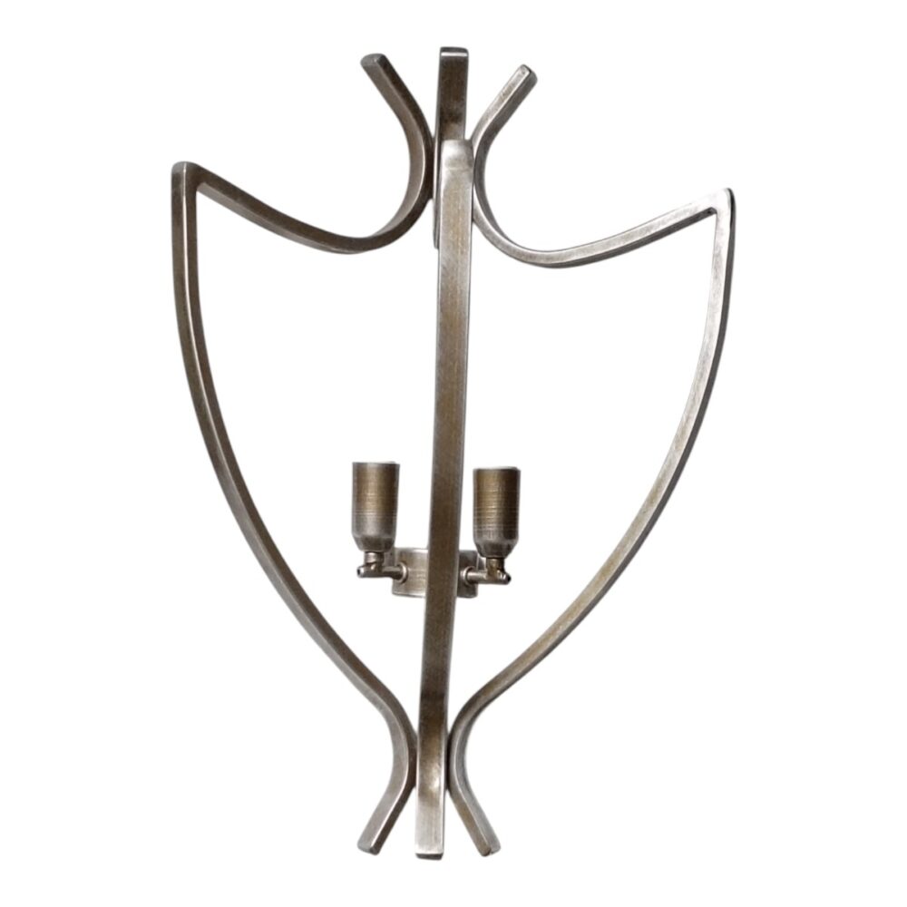 Aplique de pared en forma de escudo con 2 luces E-14