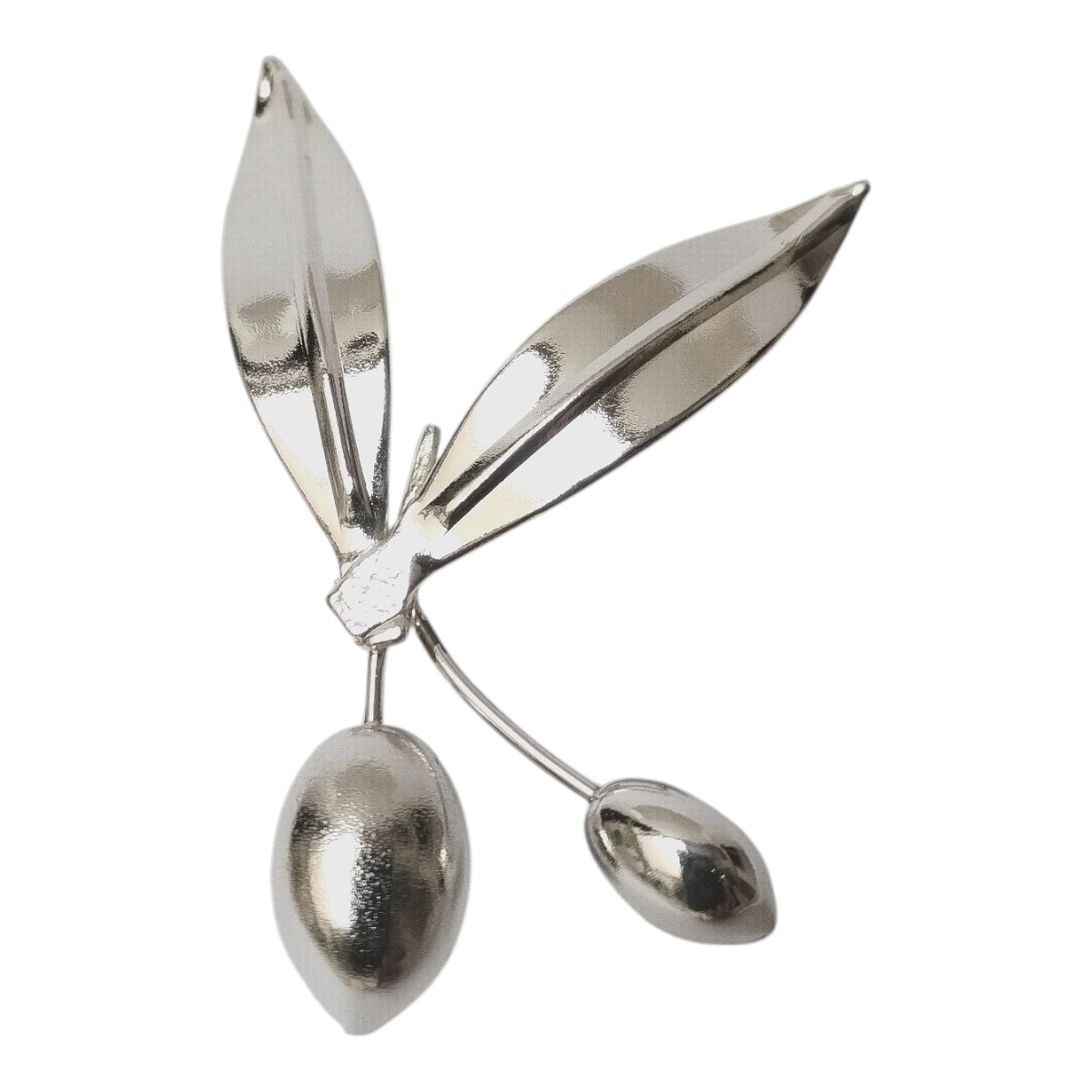Broche de aceitunas picual en plata